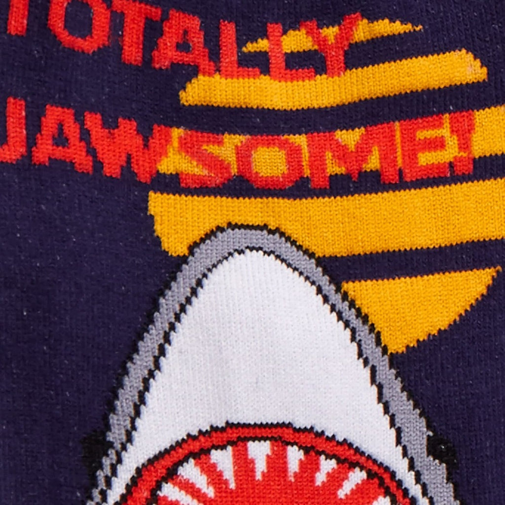 Totally Jawsome Mens Crew Socks Detail
