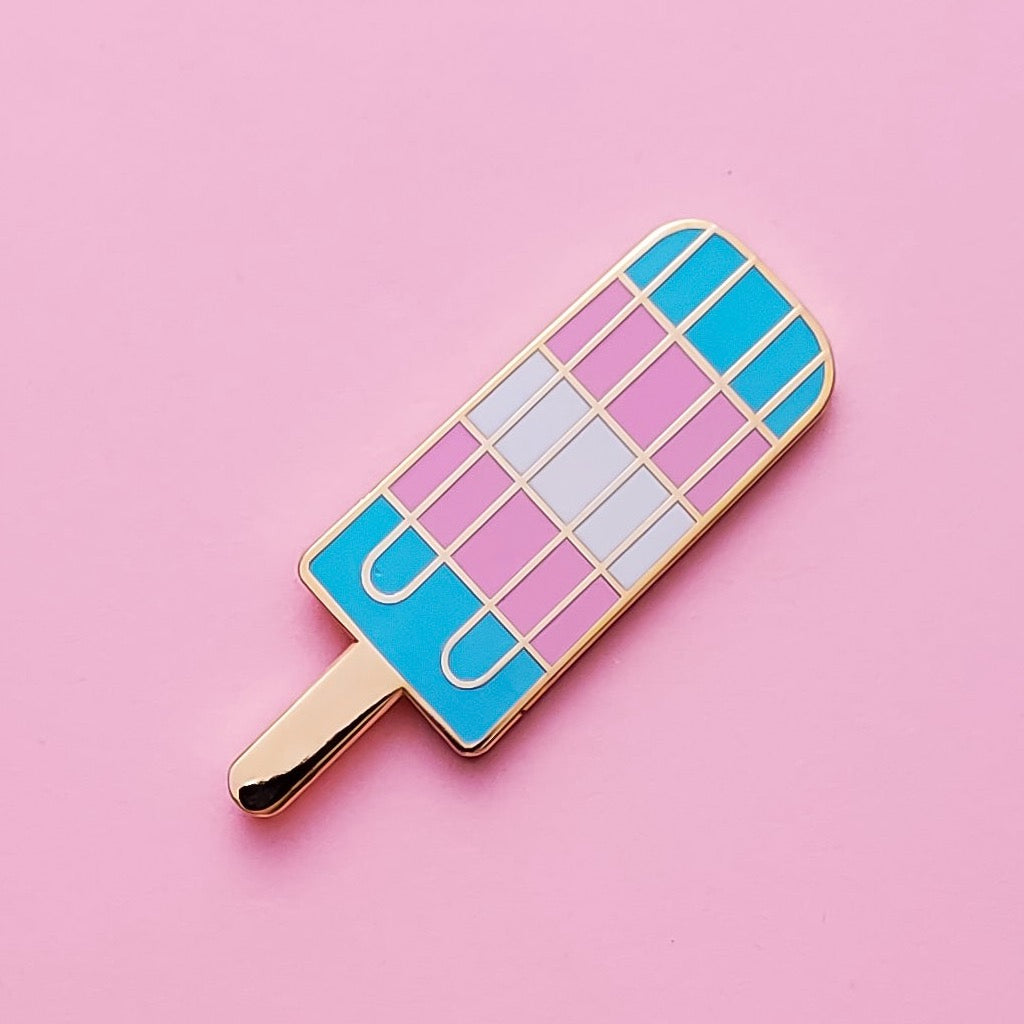 Trans Flag Popsicle Enamel Pin | Little Rainbow Paper Co. – Outer Layer