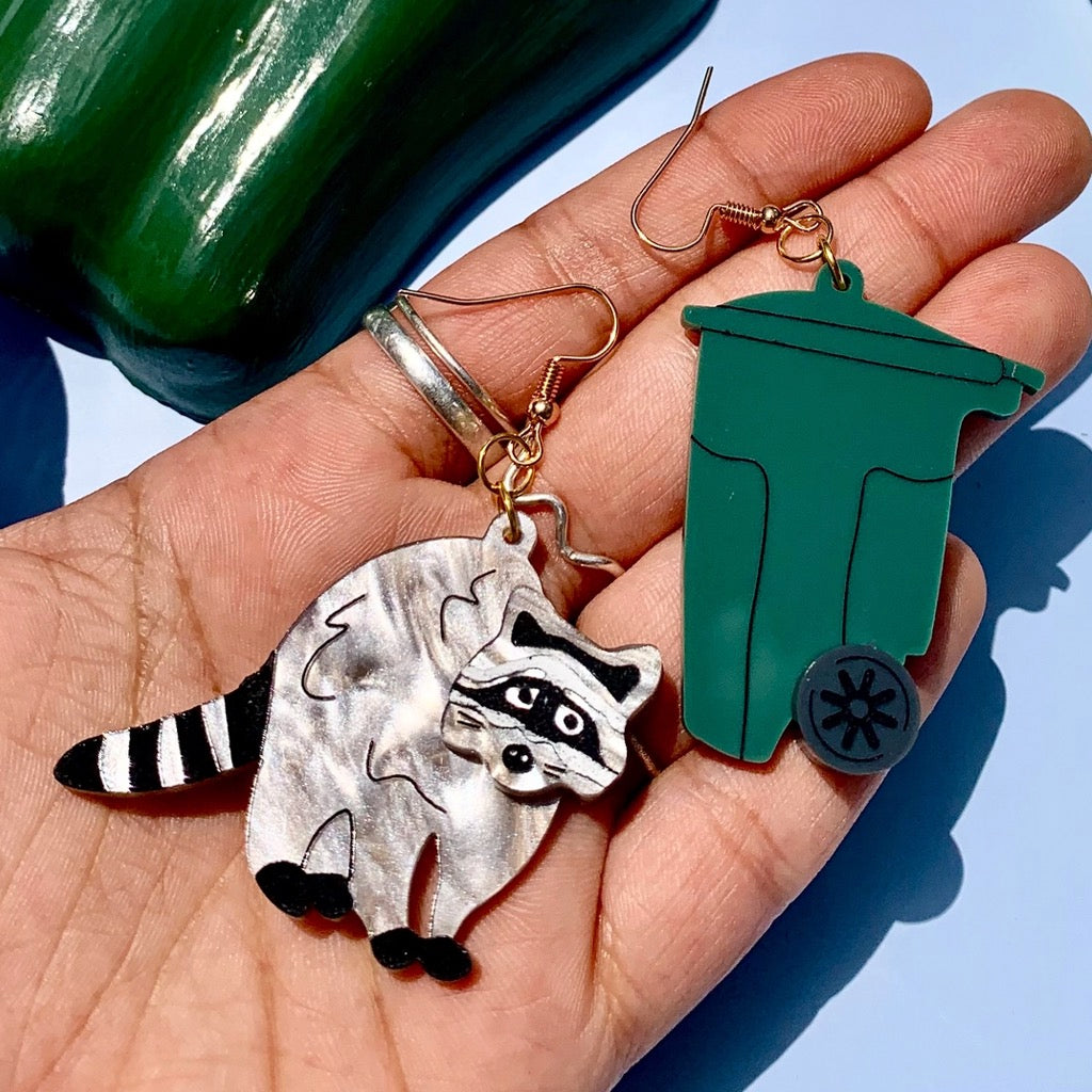 Trash Panda Earrings.