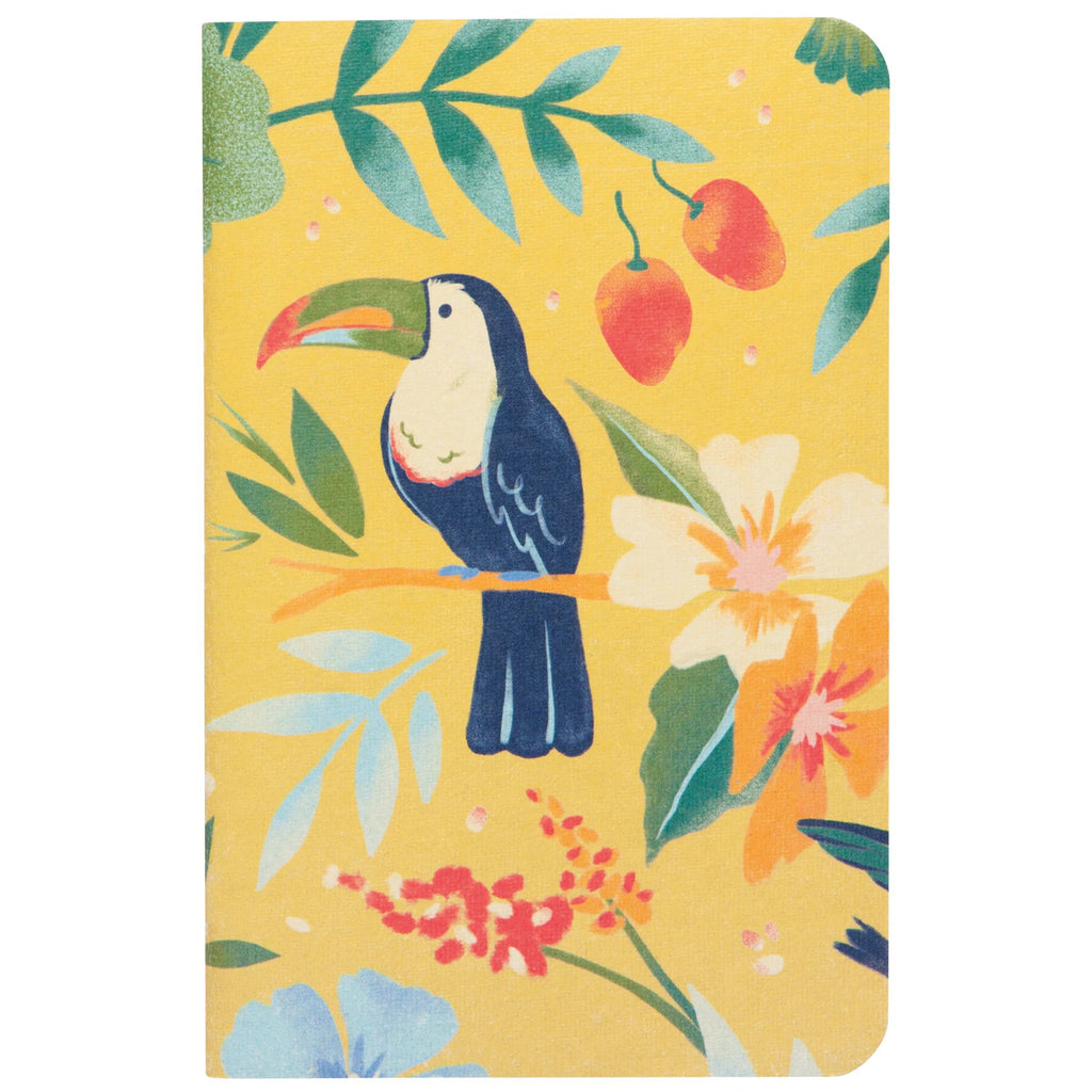 Tropical Trove Pocket Notebook with toucan.