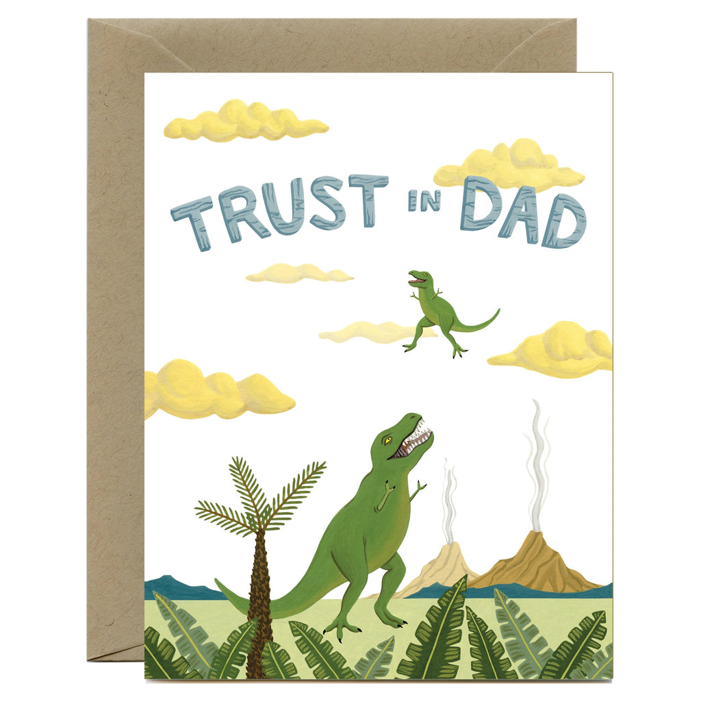 Trust In Dad T-Rex Toss Card