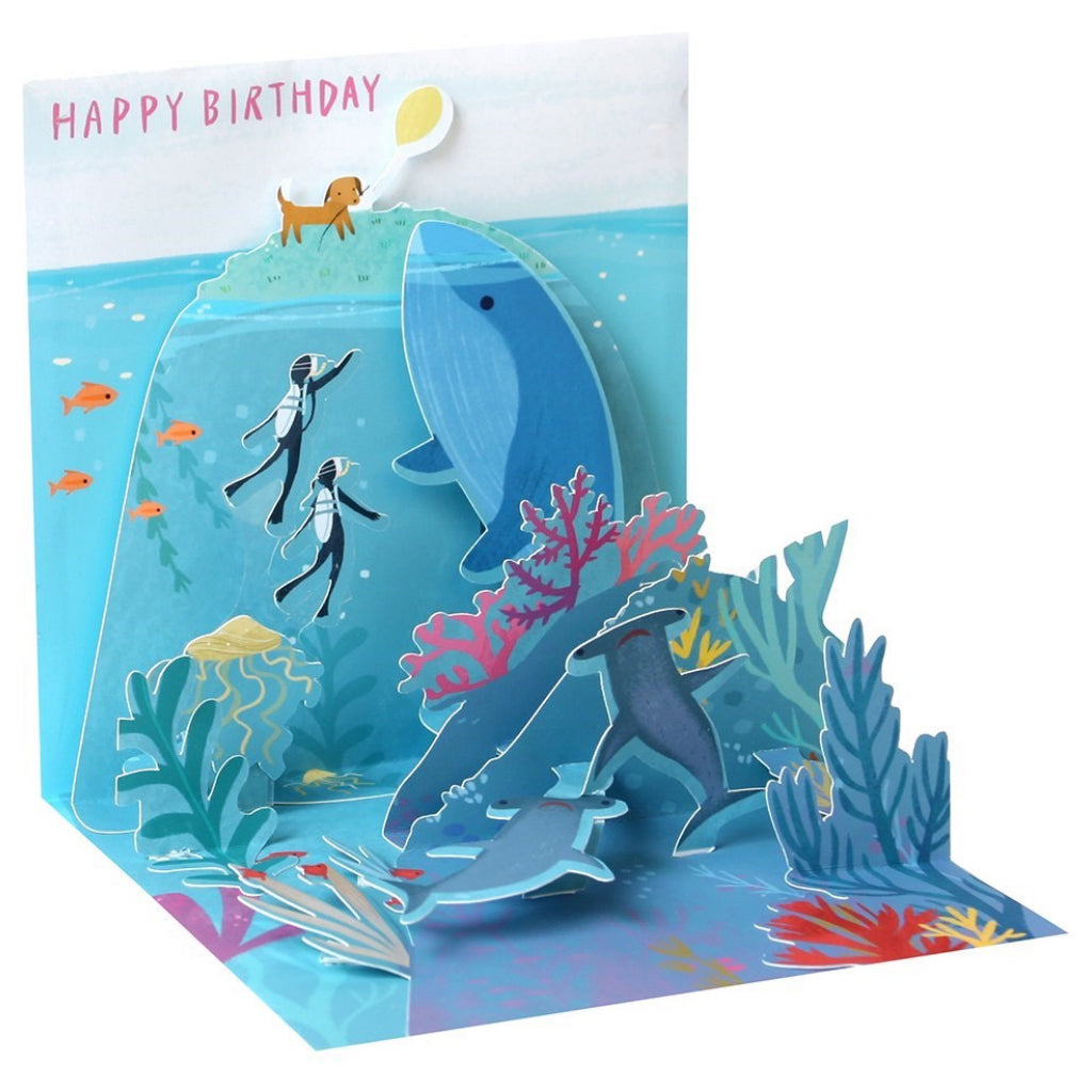 Underwater Ocean Scene Birthday Pop-Up Card