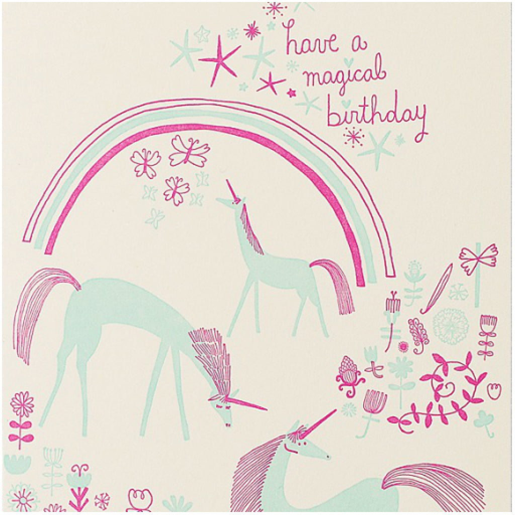 Unicorns Birthday Card front