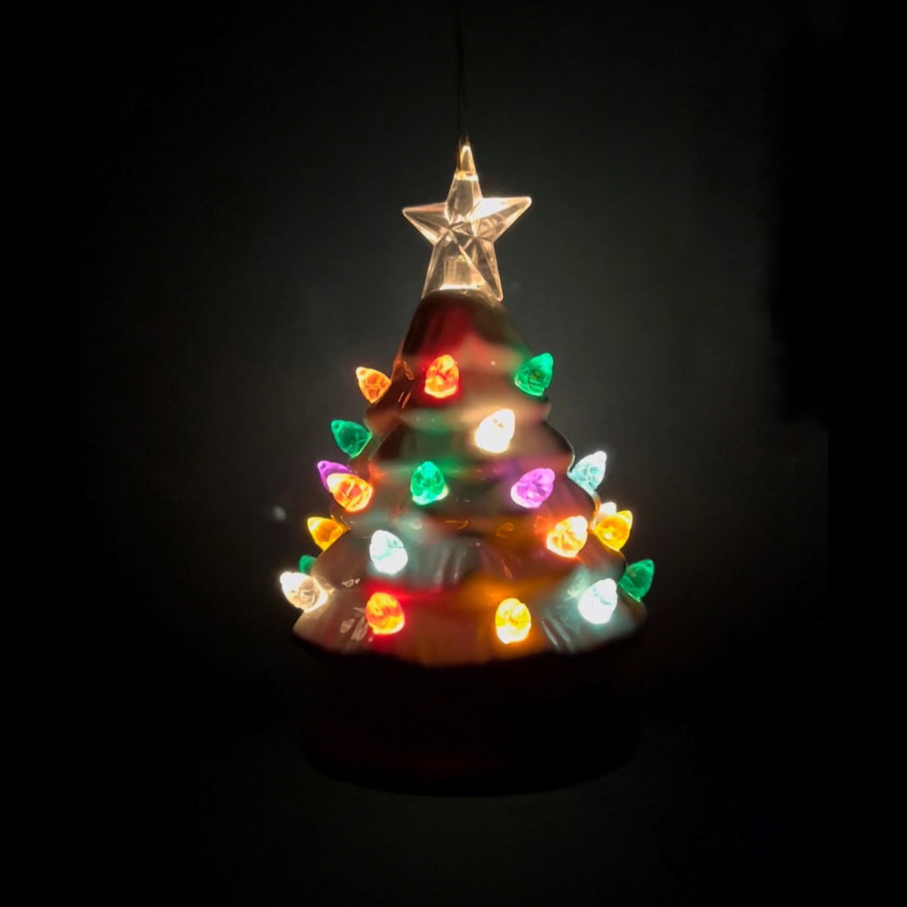 Vintage Ceramic Tree LED Ornament Lighted