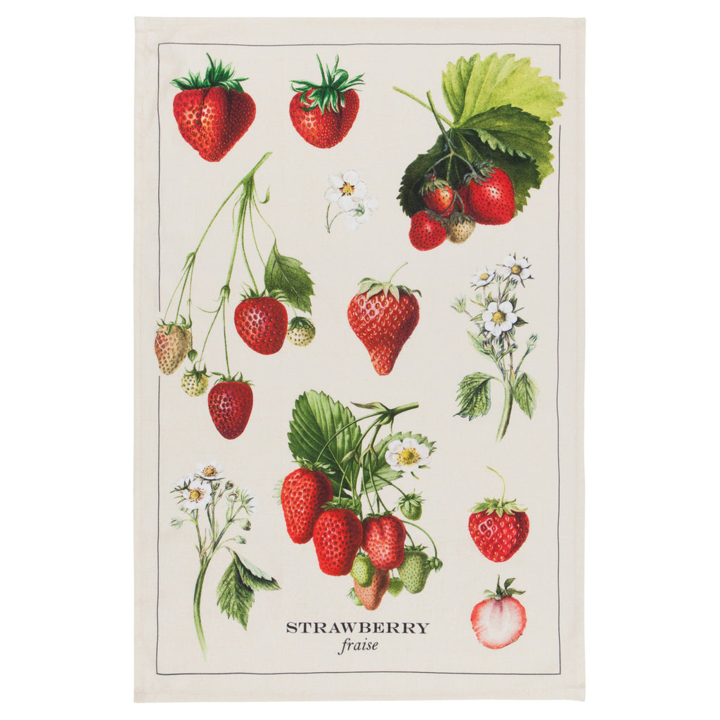 Vintage Strawberries Tea Towel