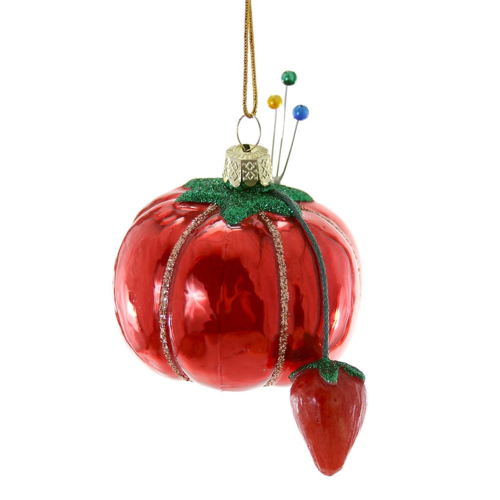Vintage Tomato Pin Cushion Ornament.