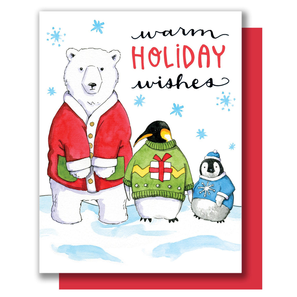 Warm Holiday Wishes Polar Animals Card