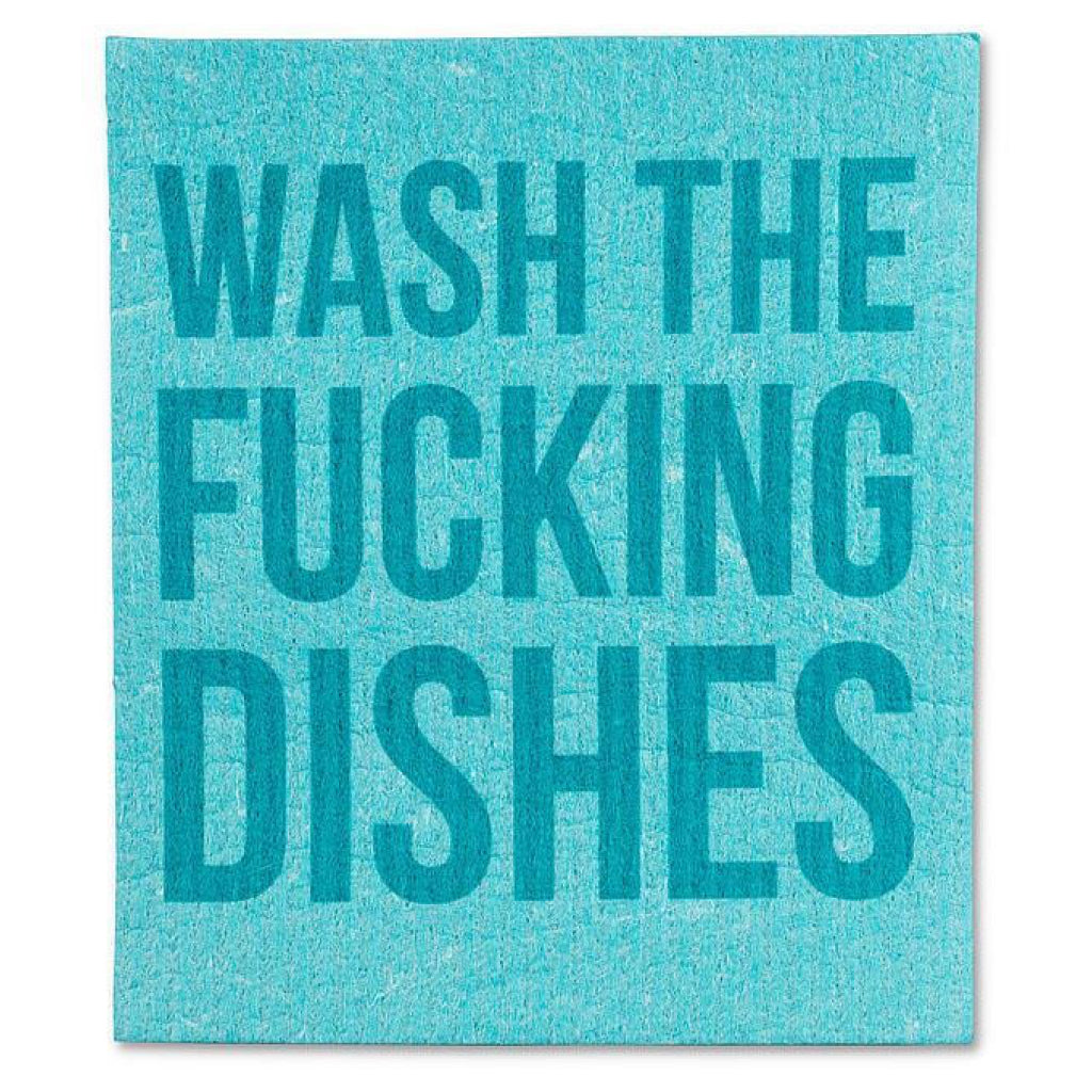 Wash the Dishes Set of 2 Dishcloths blue.