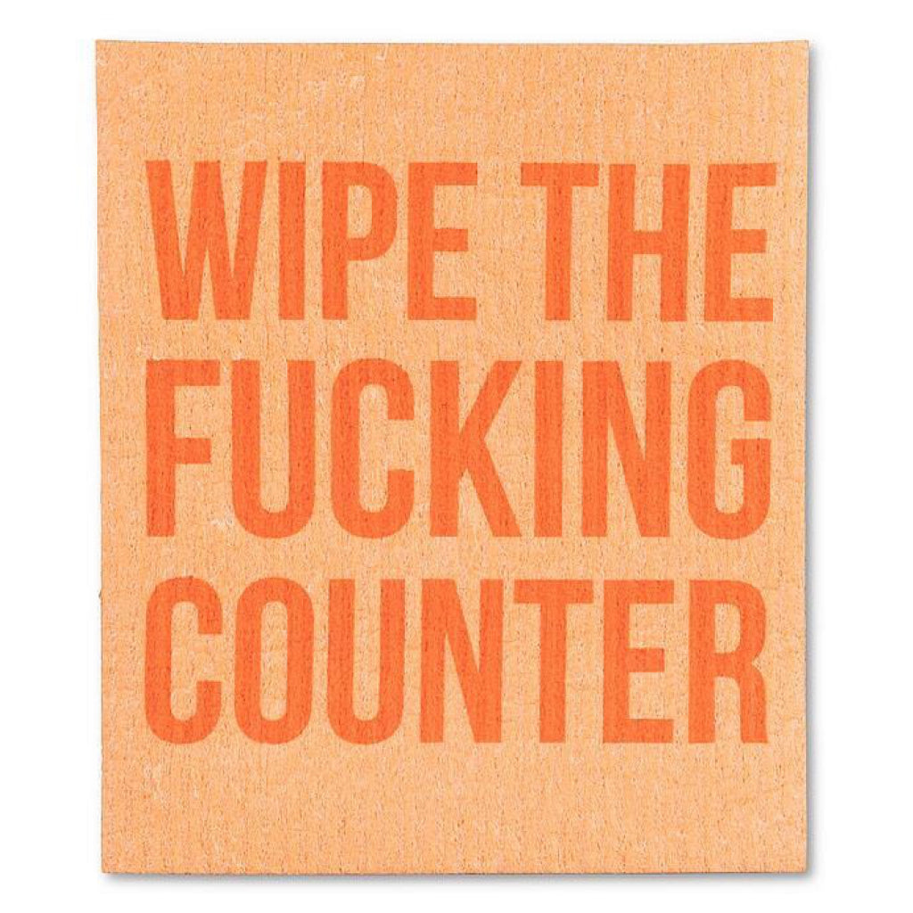 Wash the Dishes Set of 2 Dishcloths orange.