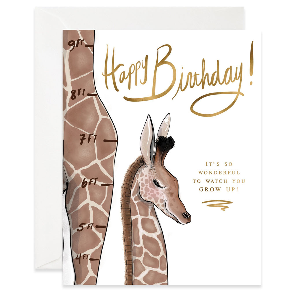 Watch You Grow Up Giraffe Birthday Card
