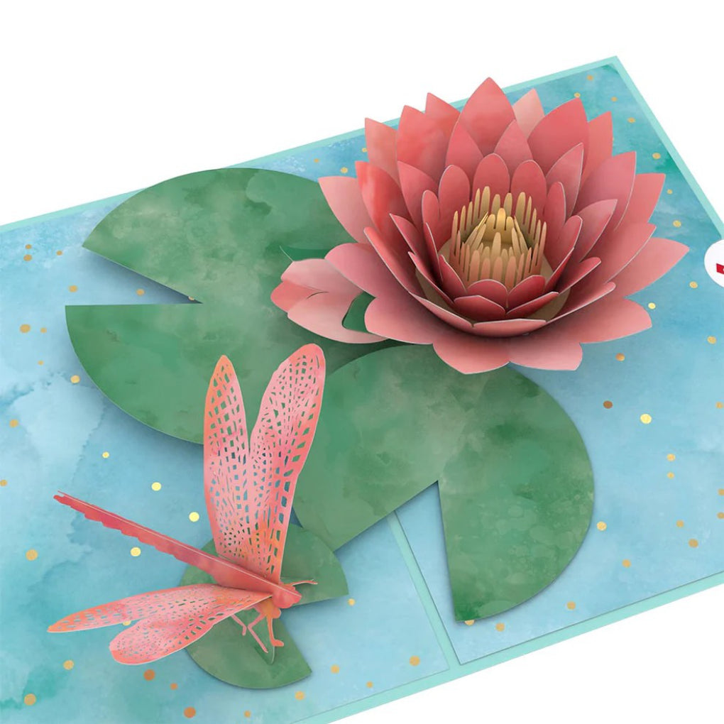 Water Lily Dragonfly Pop-Up Card.