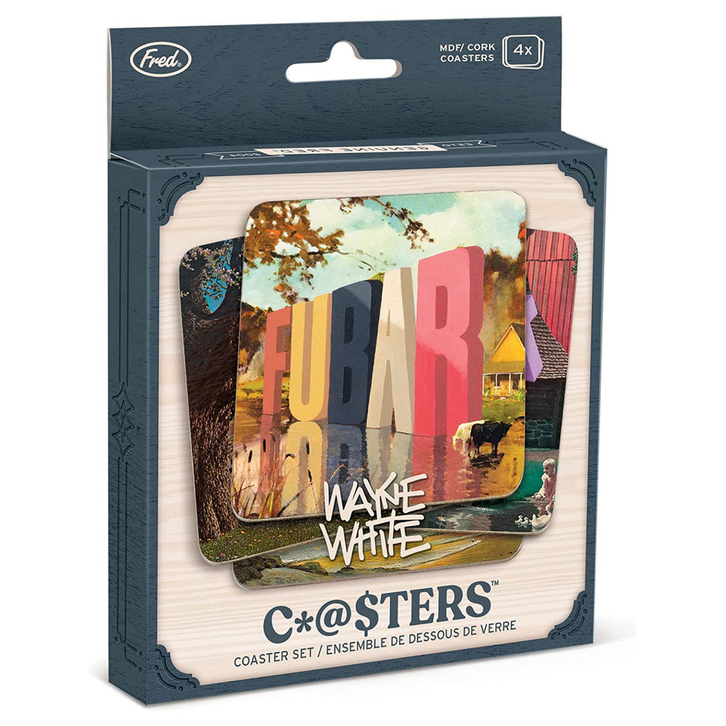 Wayne White Coaster Set packaging.