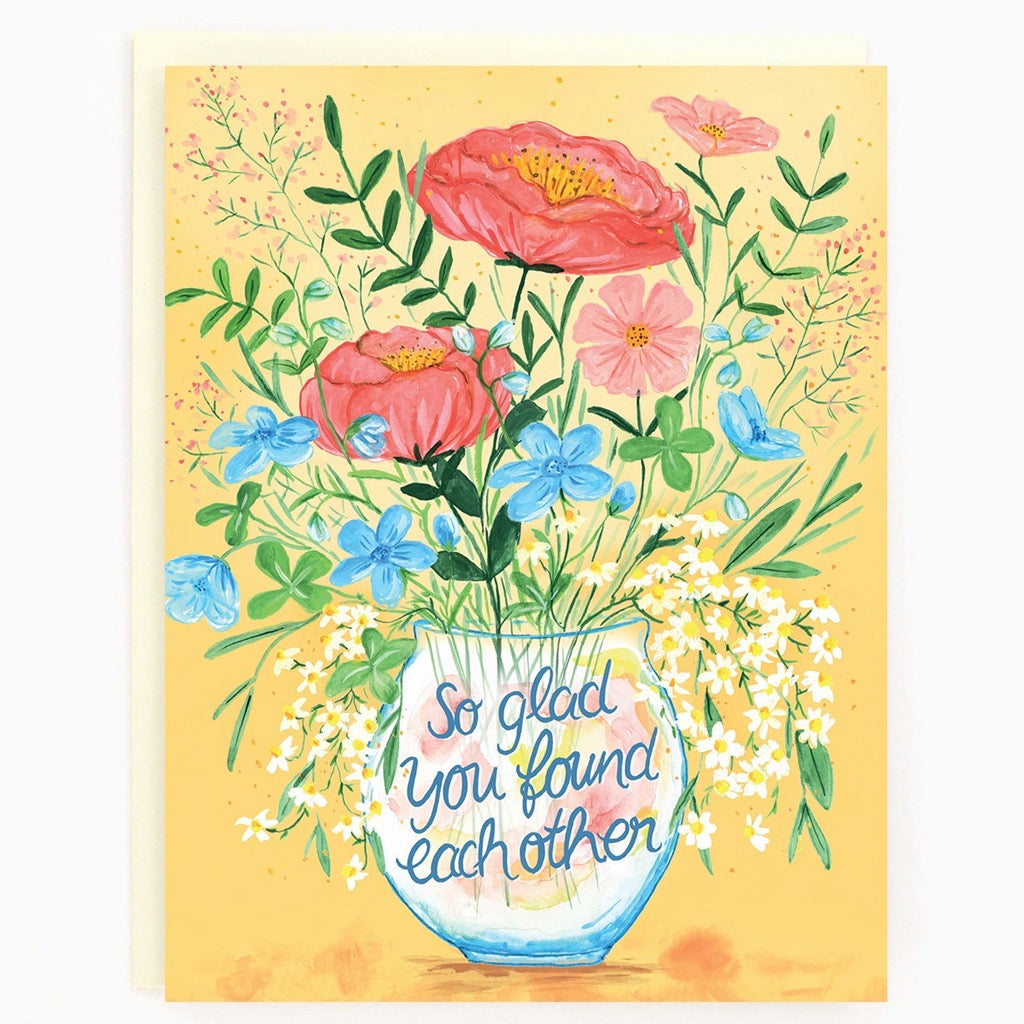 Wedding Vase Flowers Card