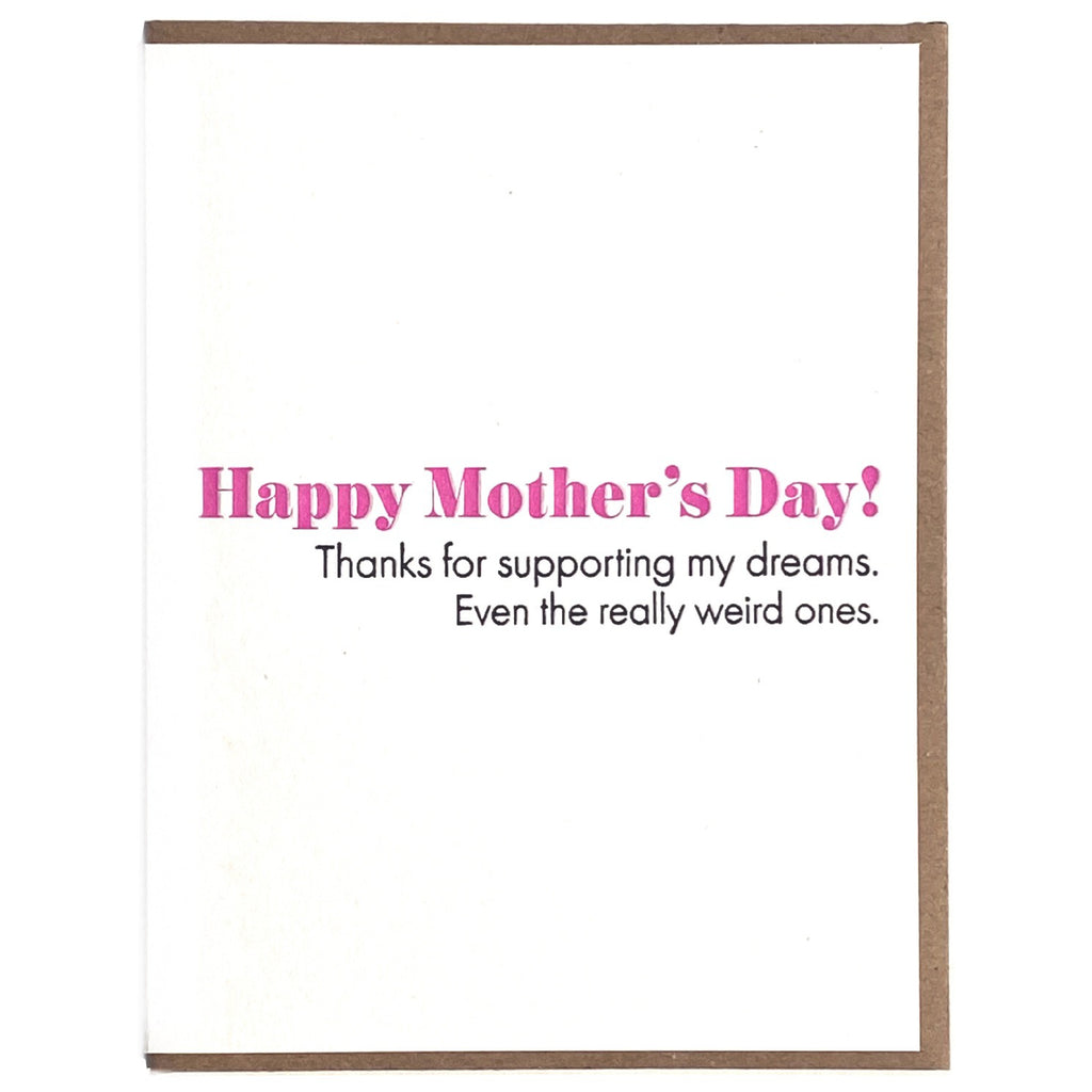 Weird Dreams Mother's Day Greeting Card.
