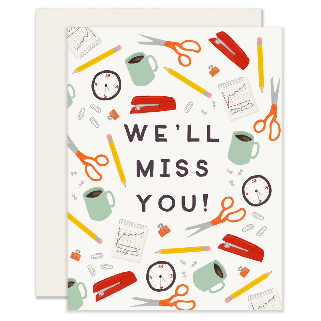 Well Miss You Office Supplies Card