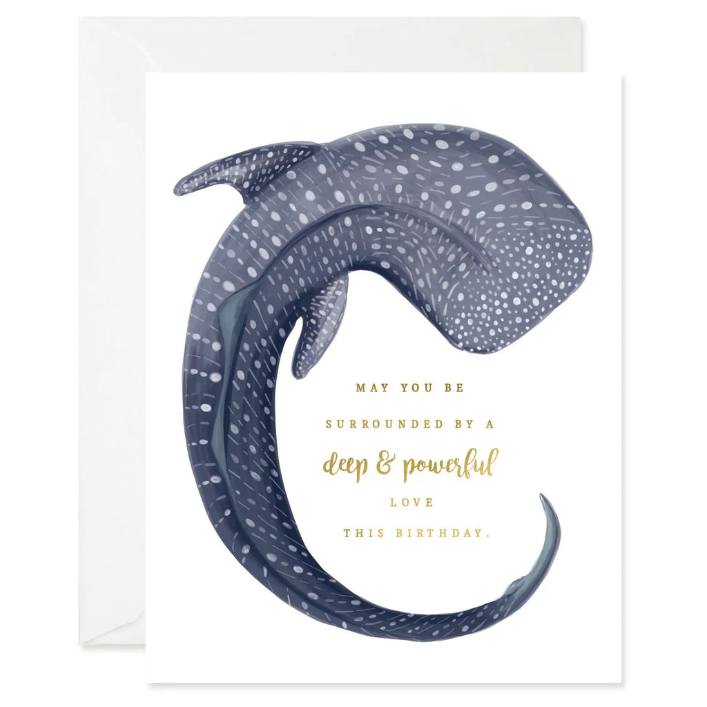 Whale Shark Deep  Powerful Birthday Card