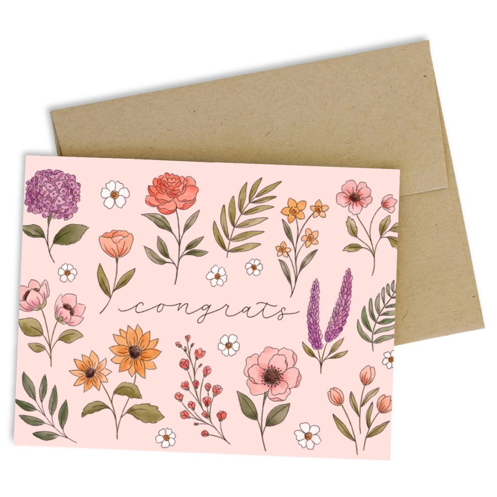 Wildflower Congrats Greeting Card.