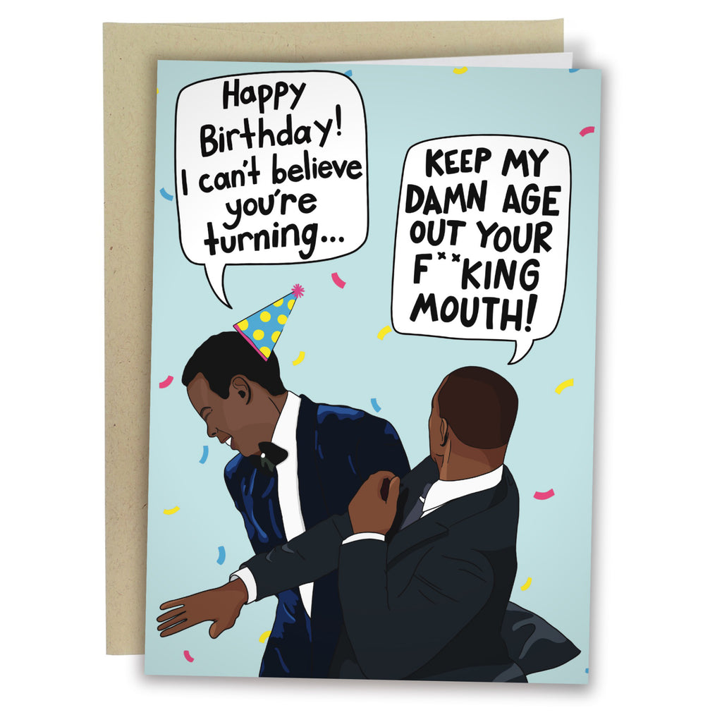 Will Smith Slap Birthday Card | Sleazy Greetings – Outer Layer