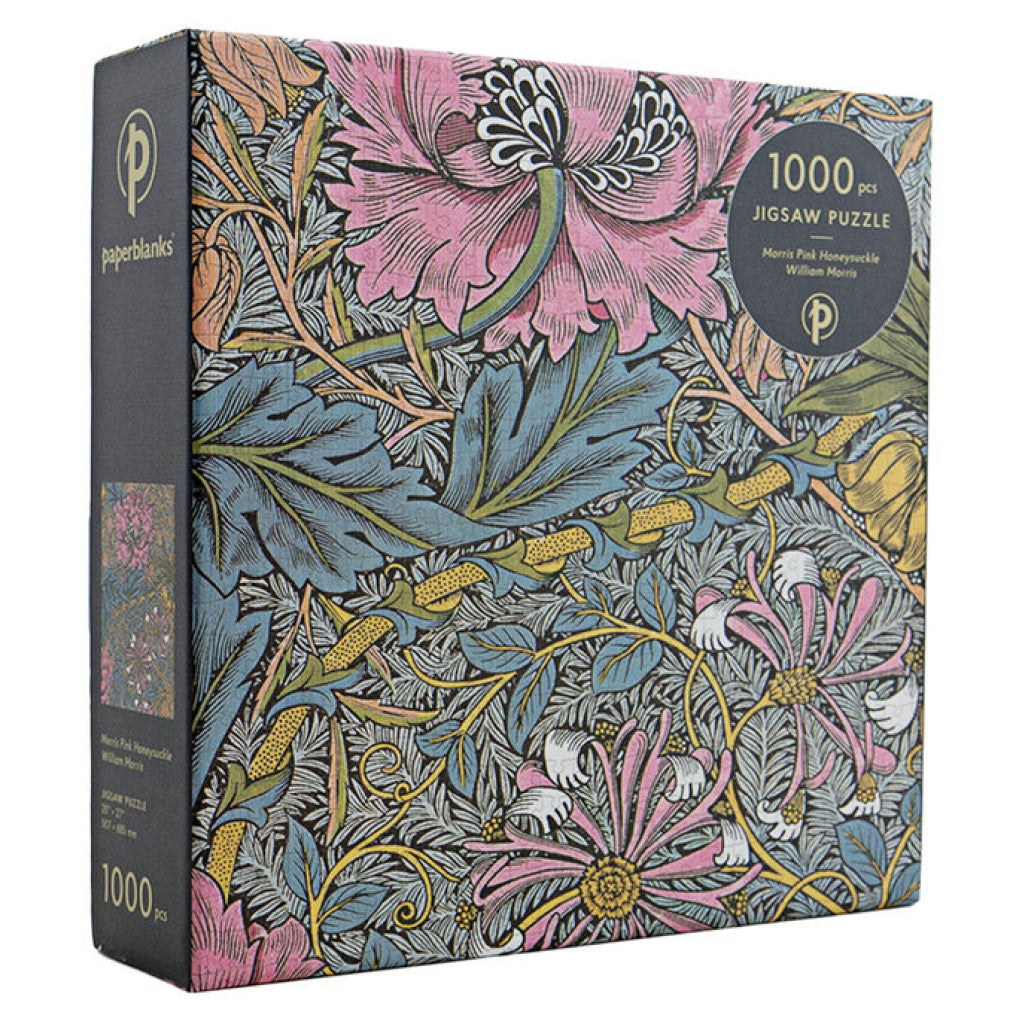 William Morris Pink Honeysuckle Jigsaw Puzzle box.