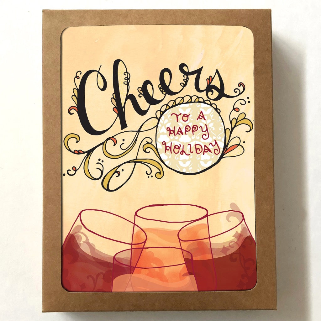 Wine Cheers Happy Holiday Boxed Cards