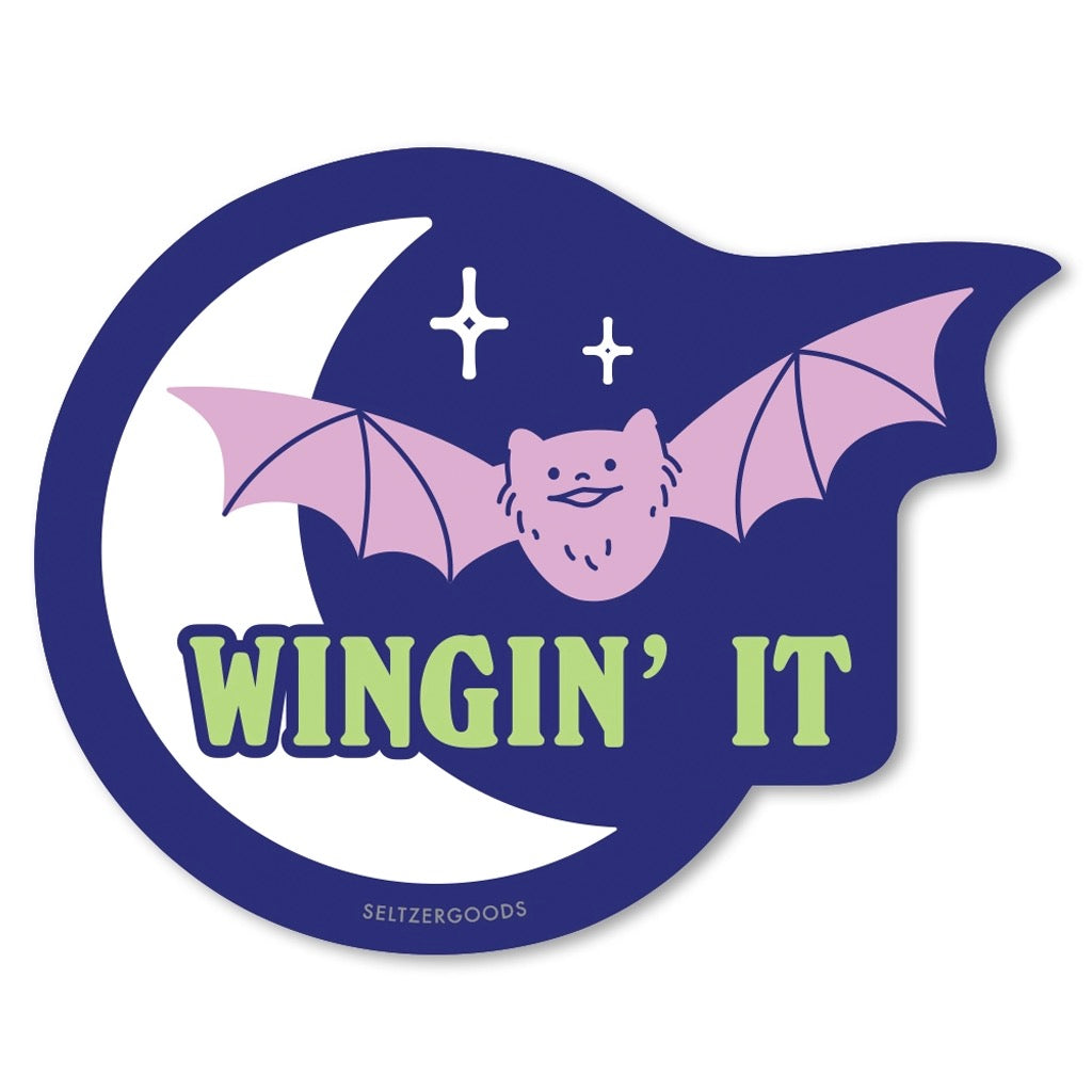 Wingin It Bat Sticker.