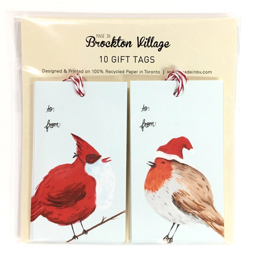 Winter Birds Holiday Gift Tags