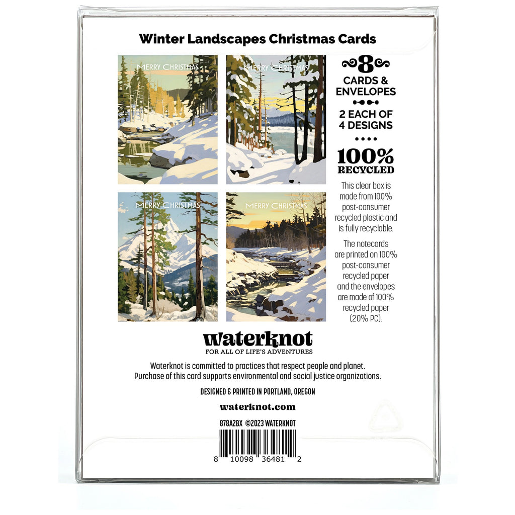 Winter Landscapes Christmas Cards Box Set back of box.