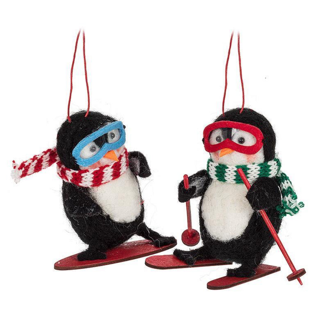 Winter Sport Penguin Ornament.