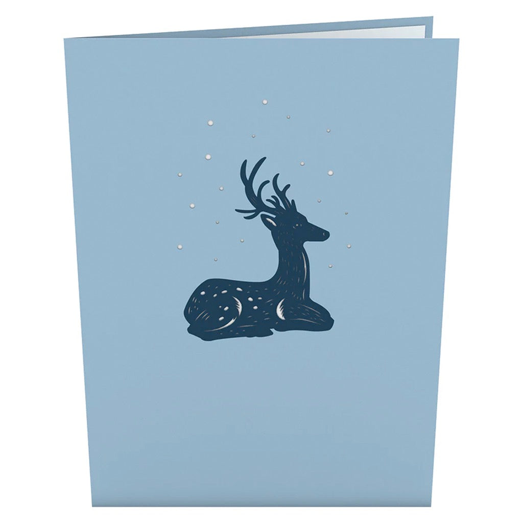 Winter Woodland Animals 3D Pop-Up Card front view.