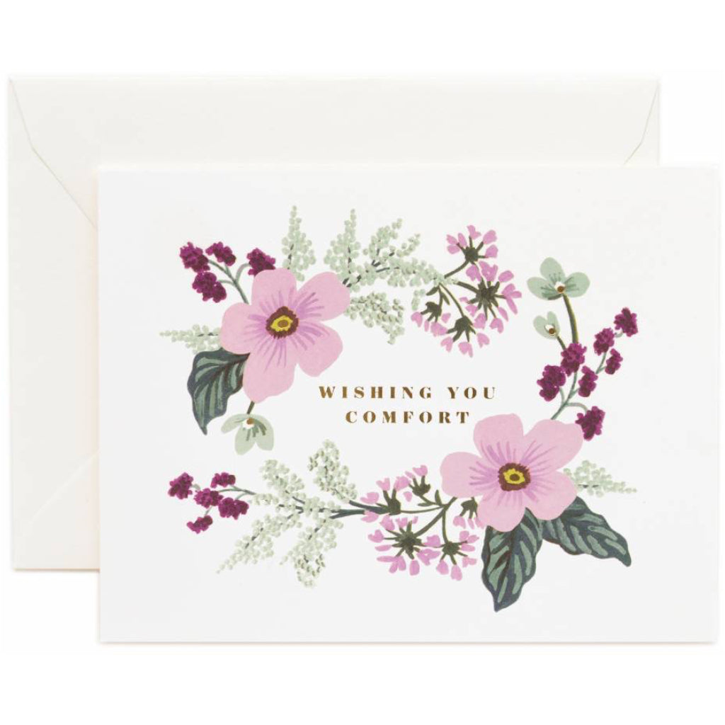 Wishing You Comfort Purple Bouquet Card