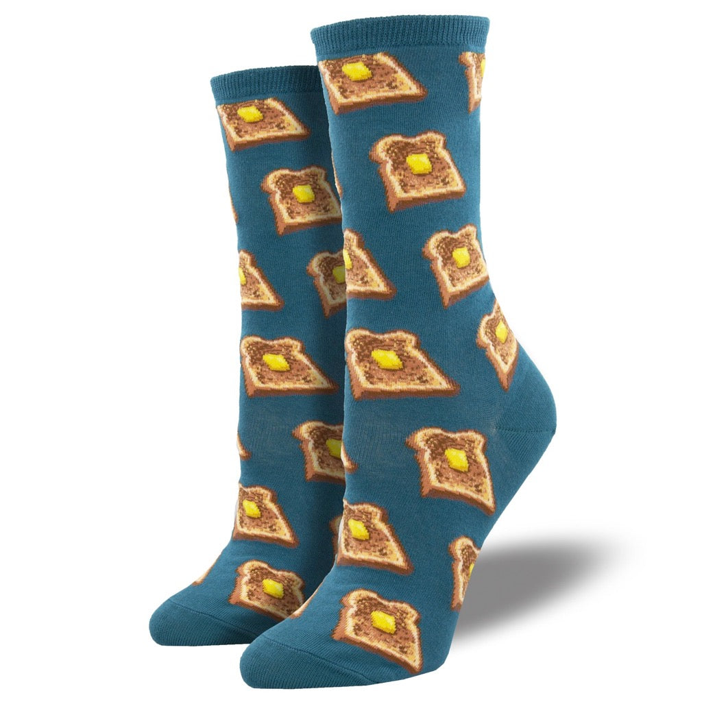 Womens Buttered Toast Socks Teal
