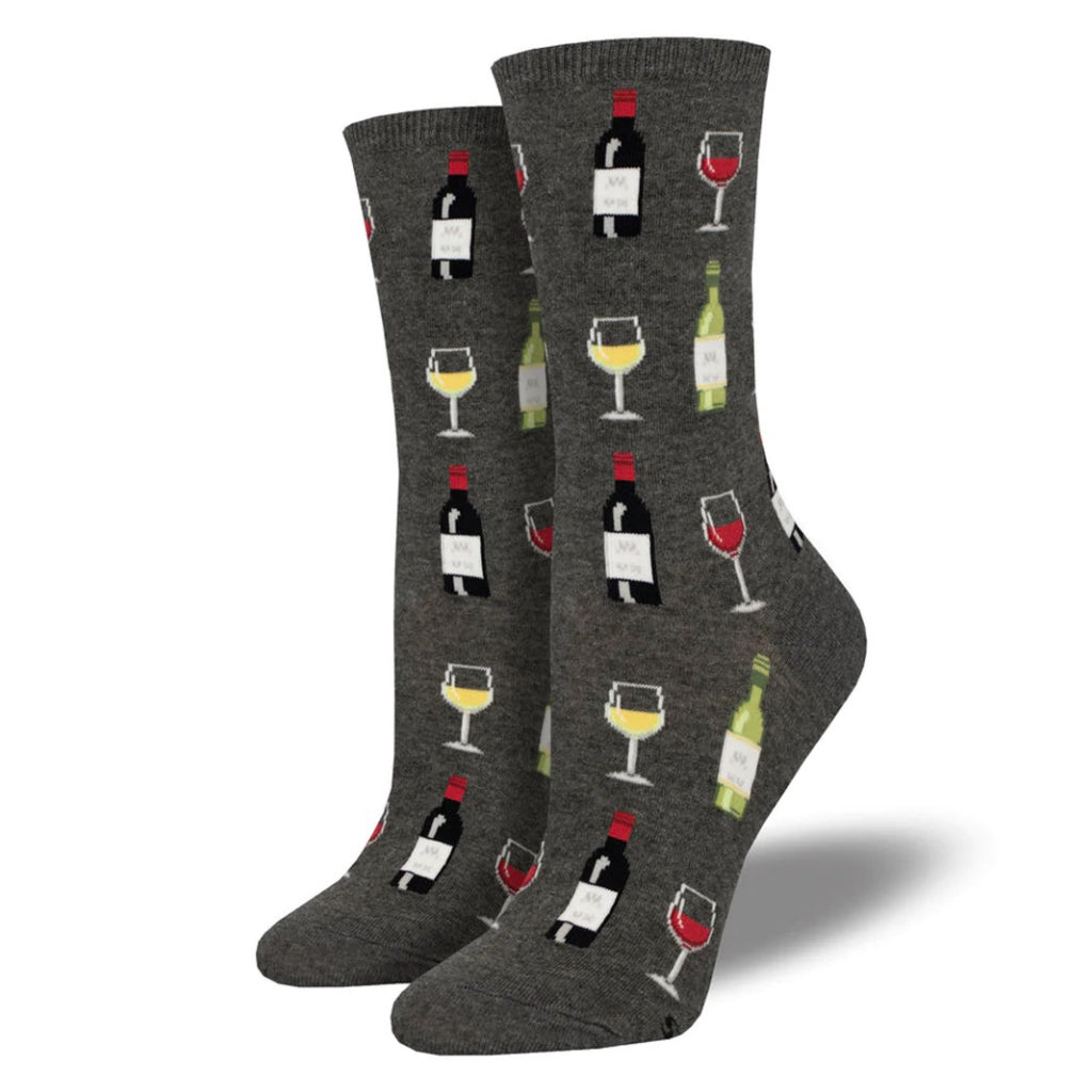 Womens Fine Wine Socks Grey Heather