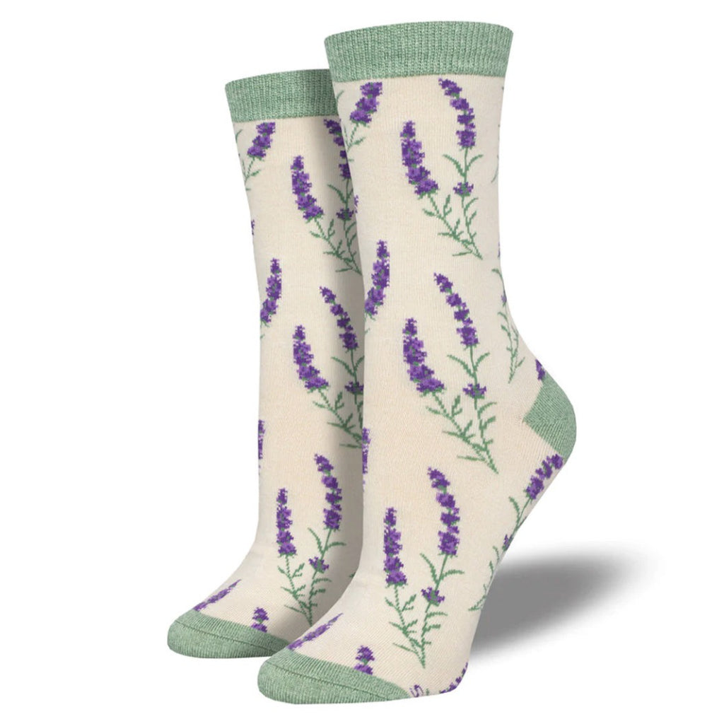 Womens Lovely Lavender Bamboo Socks Ivory