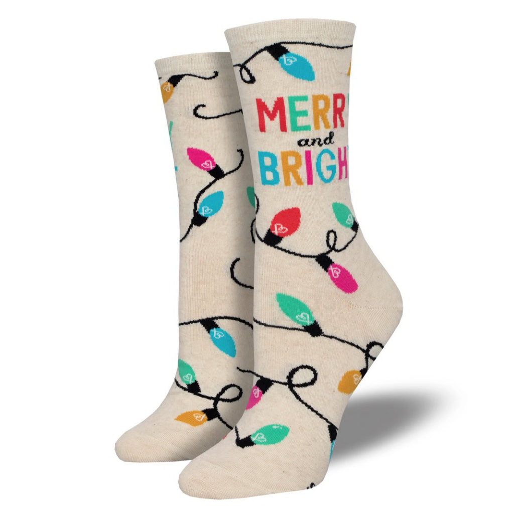 Womens Merry  Bright Socks Ivory Heather