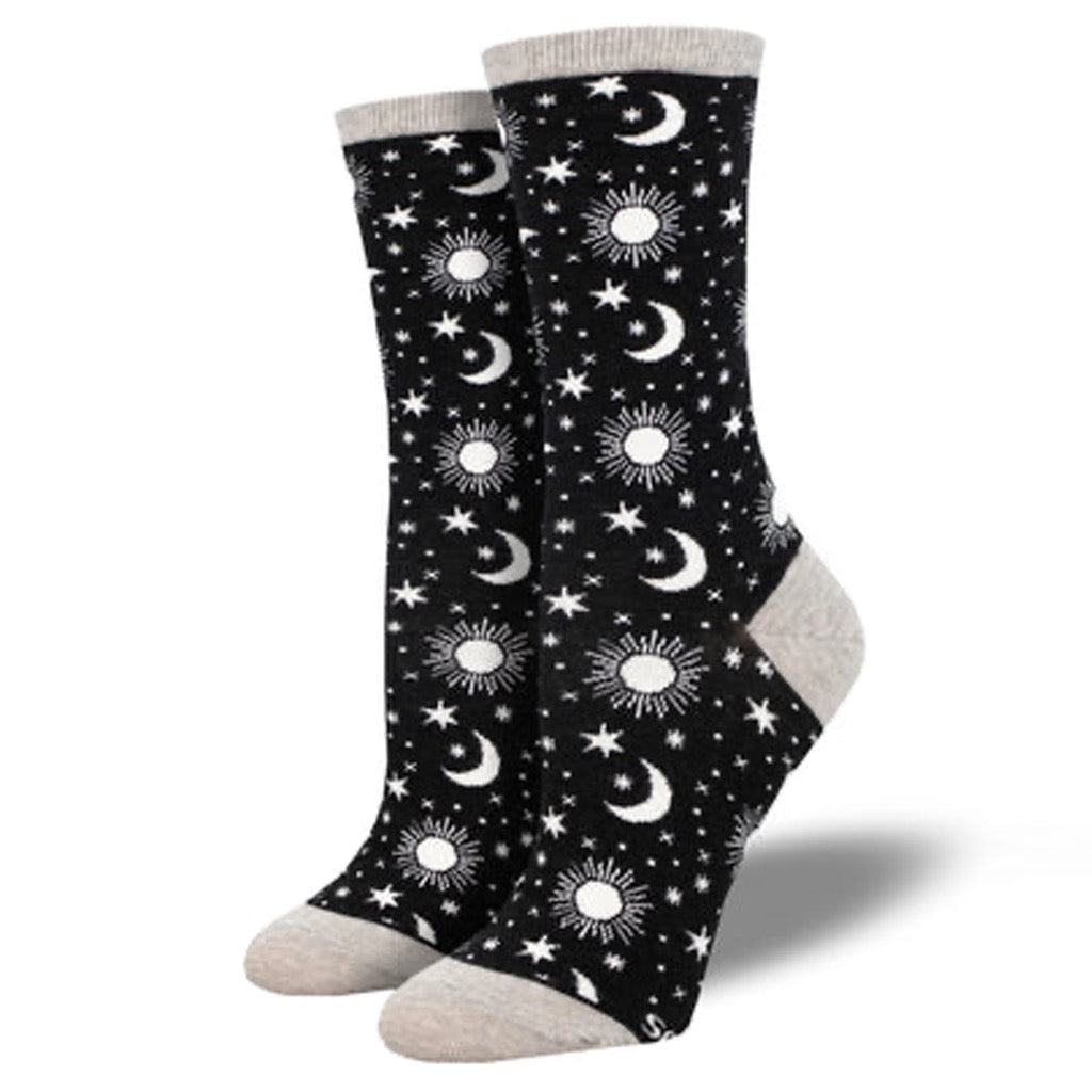 Women's Moon Child Socks Black.