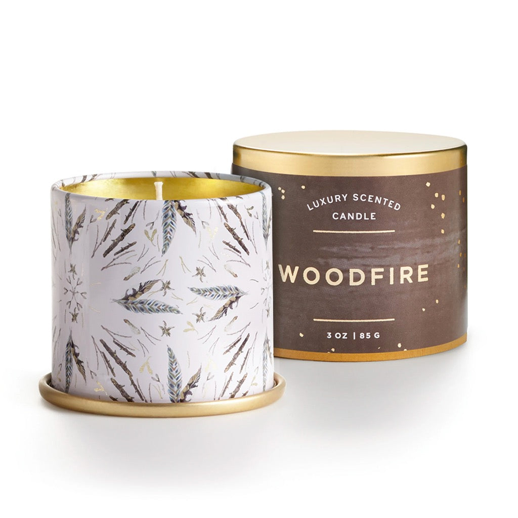 Woodfire Candle Demi Tin