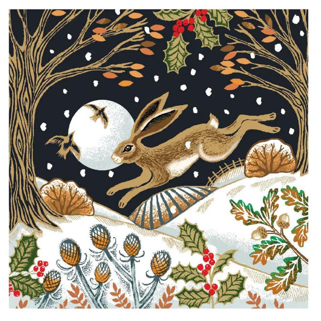 Woodland Hare Pack Of Holiday Cards.