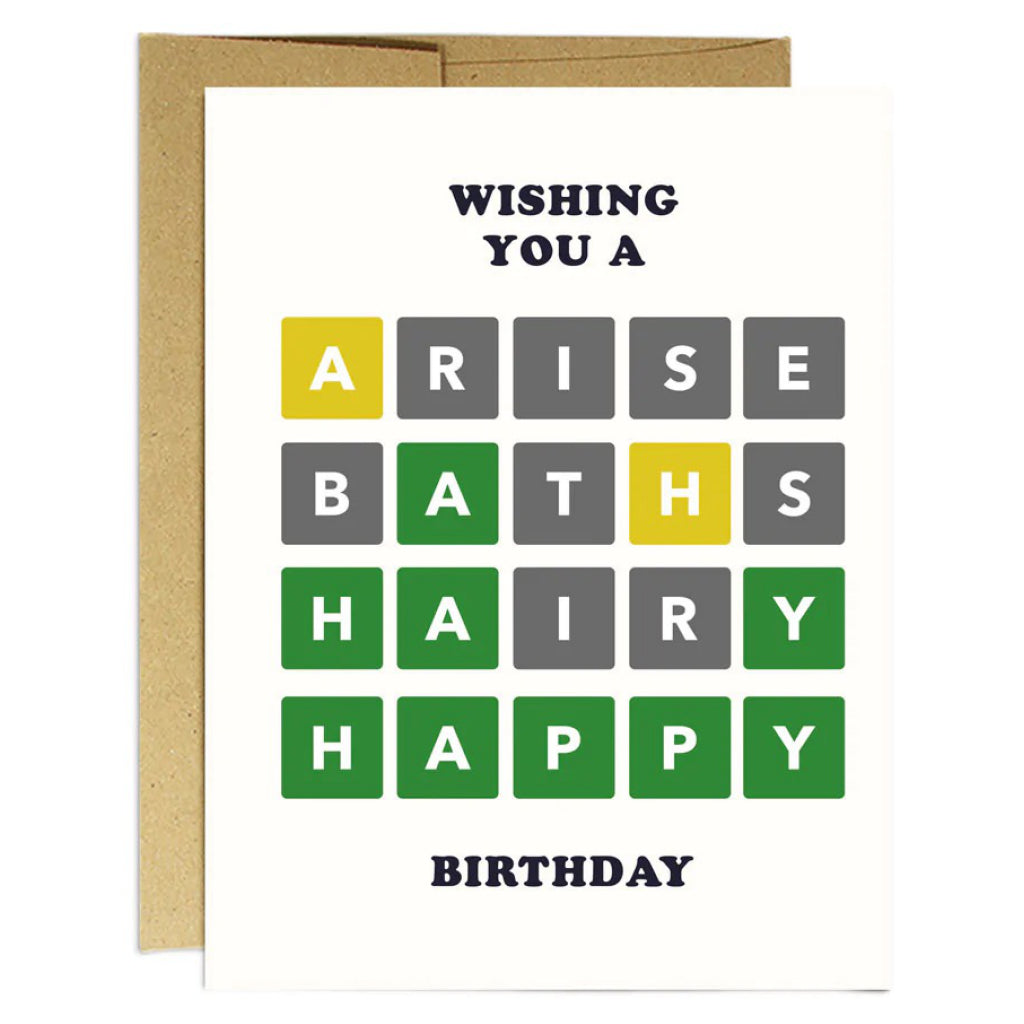 Word Game Birthday Card