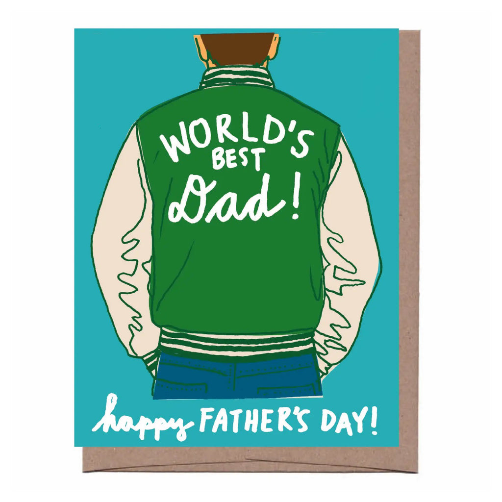 Worlds Best Dad Varsity Jacket Card