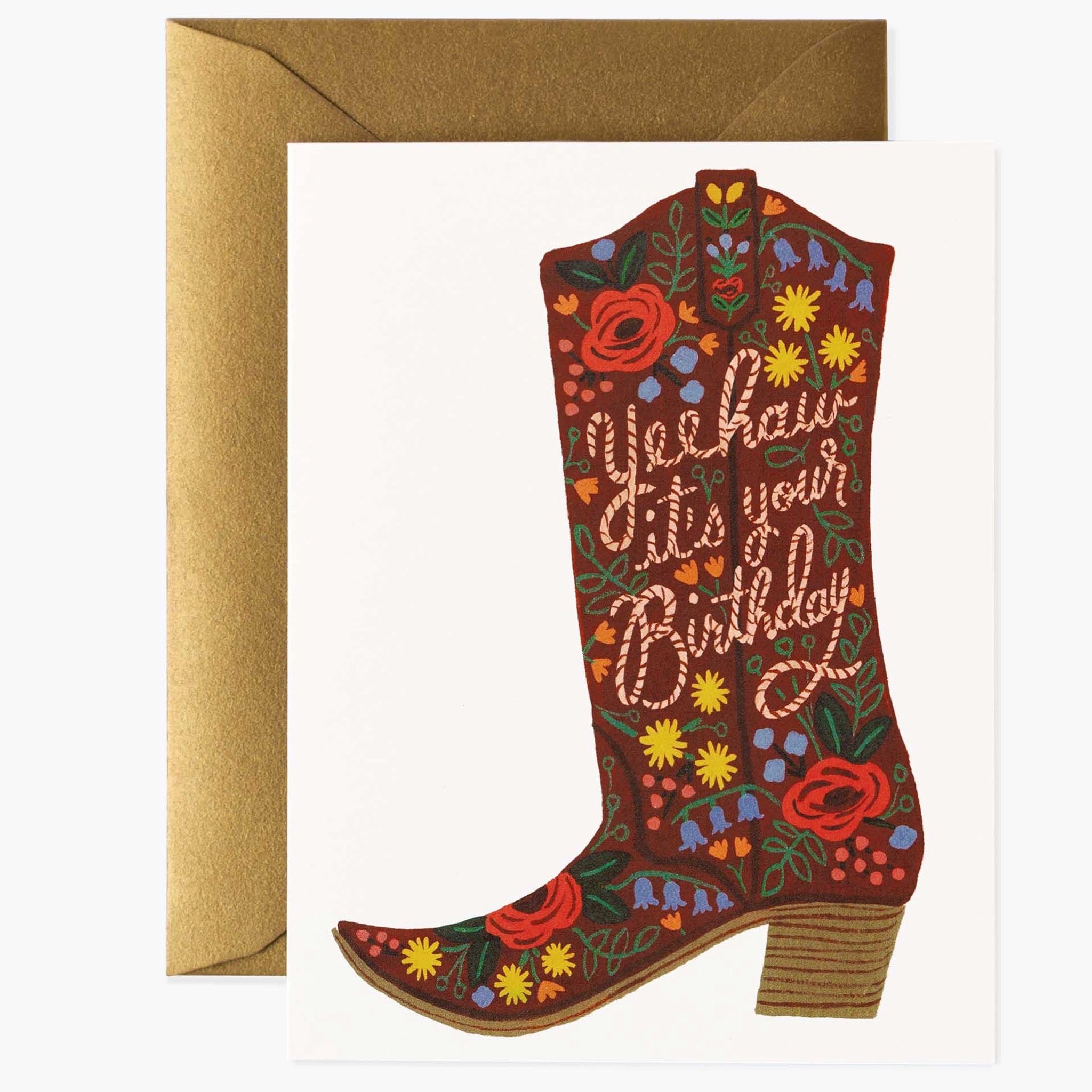 Yeehaw Birthday Boot Card | Rifle Paper Co. – Outer Layer