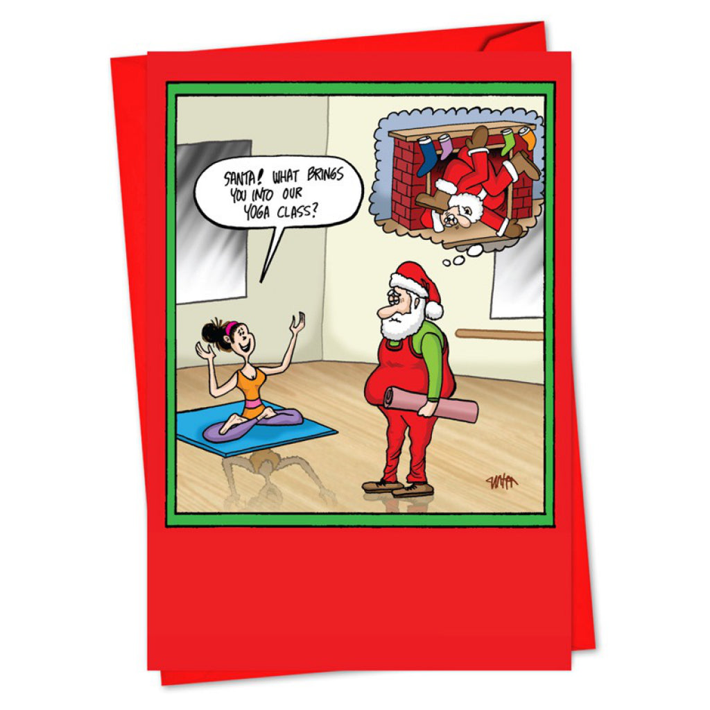 Yoga Class Santa Card