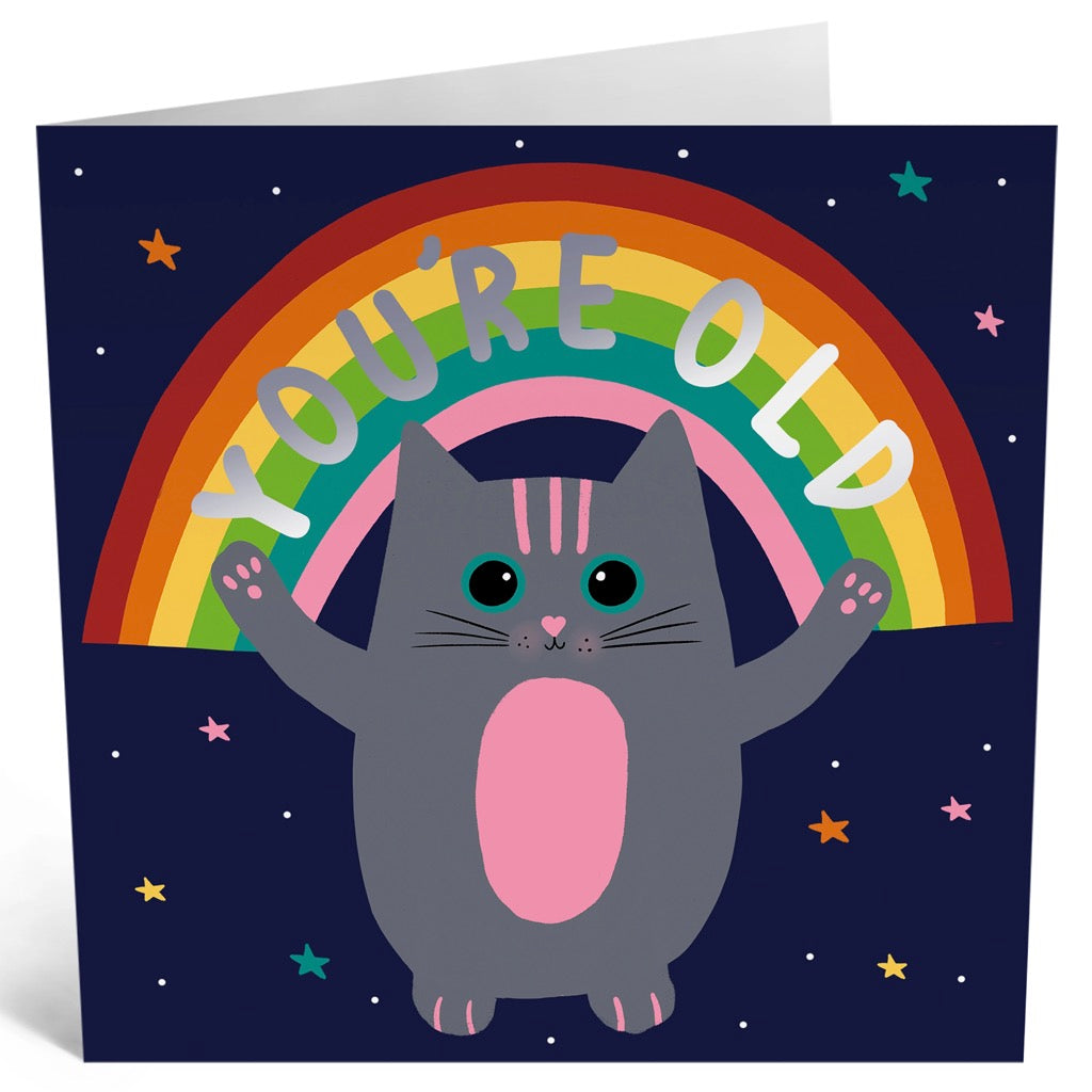 Youre Old Cat and Rainbow Card