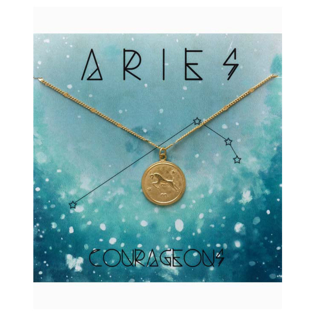 Zodiac Medallion Necklace Aries