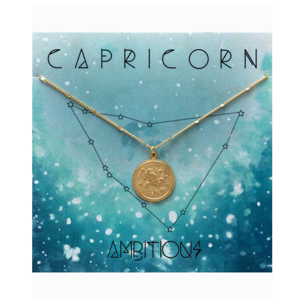 Zodiac Medallion Necklace Capricorn