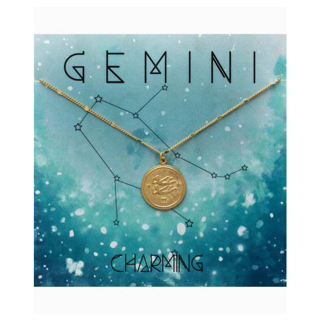 Zodiac Medallion Necklace Gemini