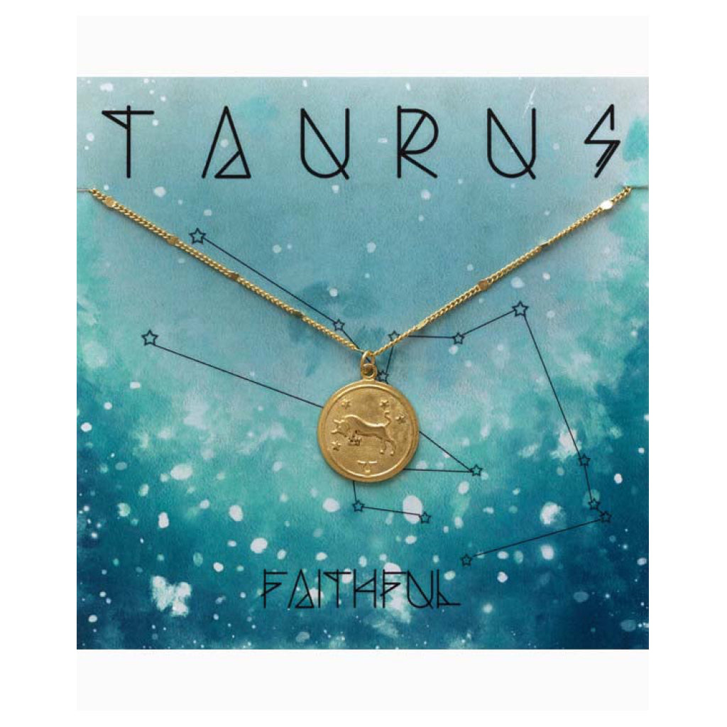 Zodiac Medallion Necklace Taurus
