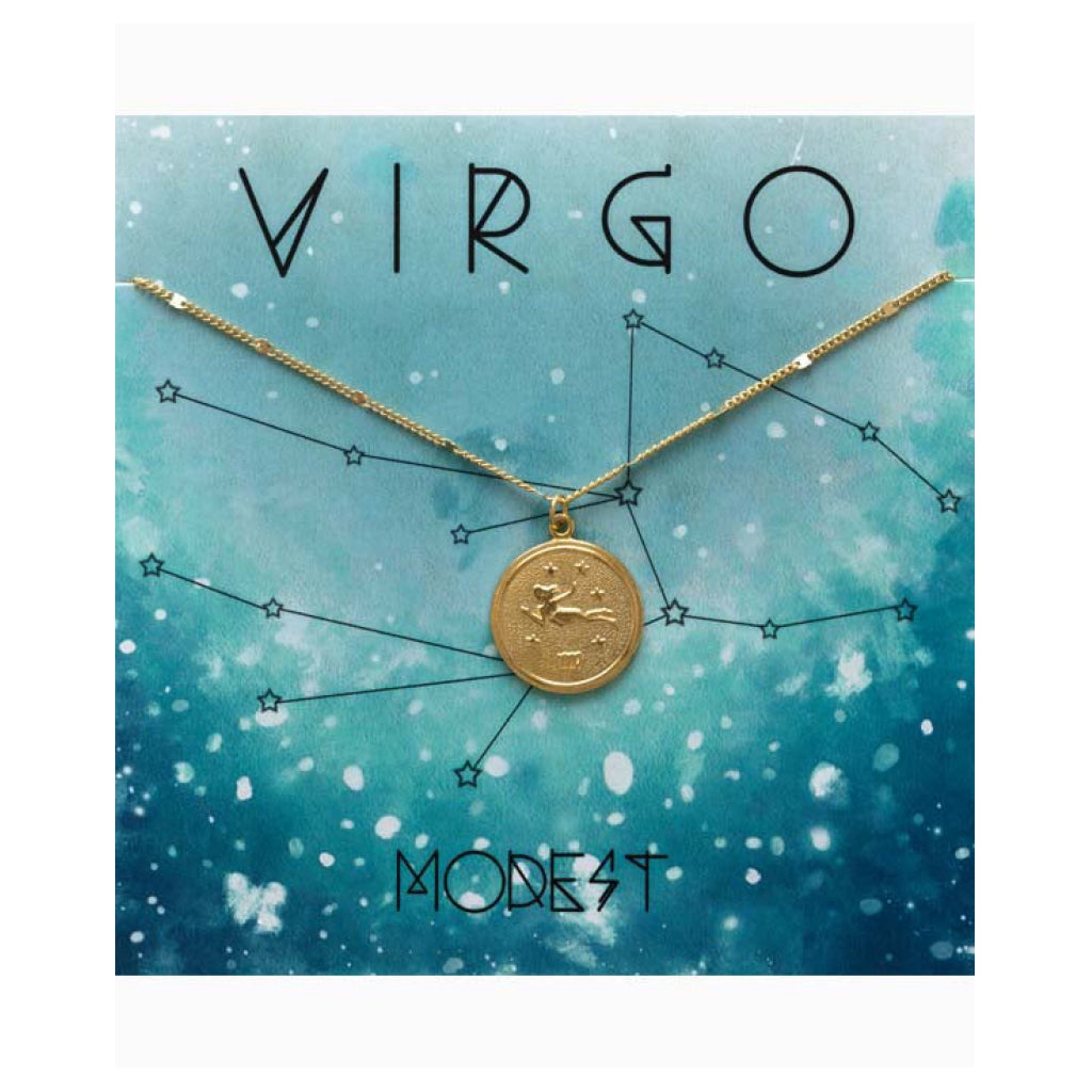Zodiac Medallion Necklace Virgo